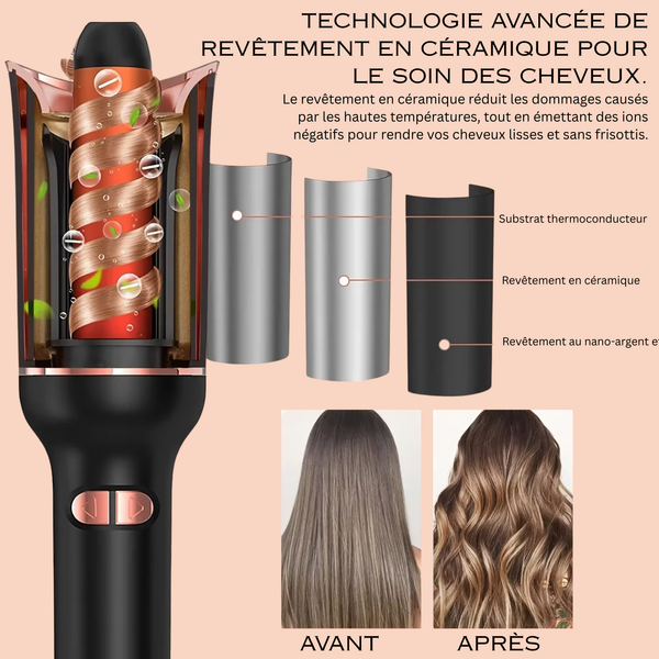 Curl Wand Fer à boucler Rotatif Automatique