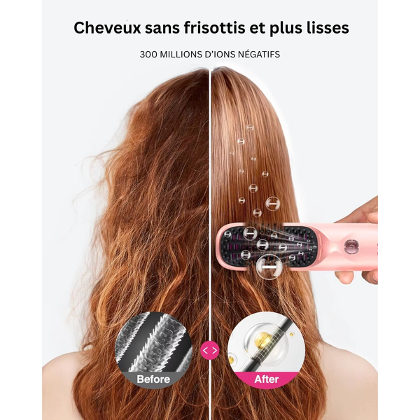 Brosse Lissante Chauffante Sans Fil