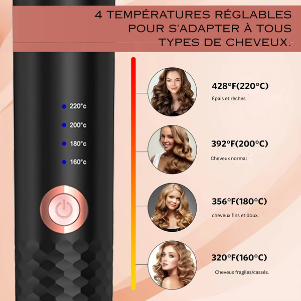 Curl Wand Fer à boucler Rotatif Automatique